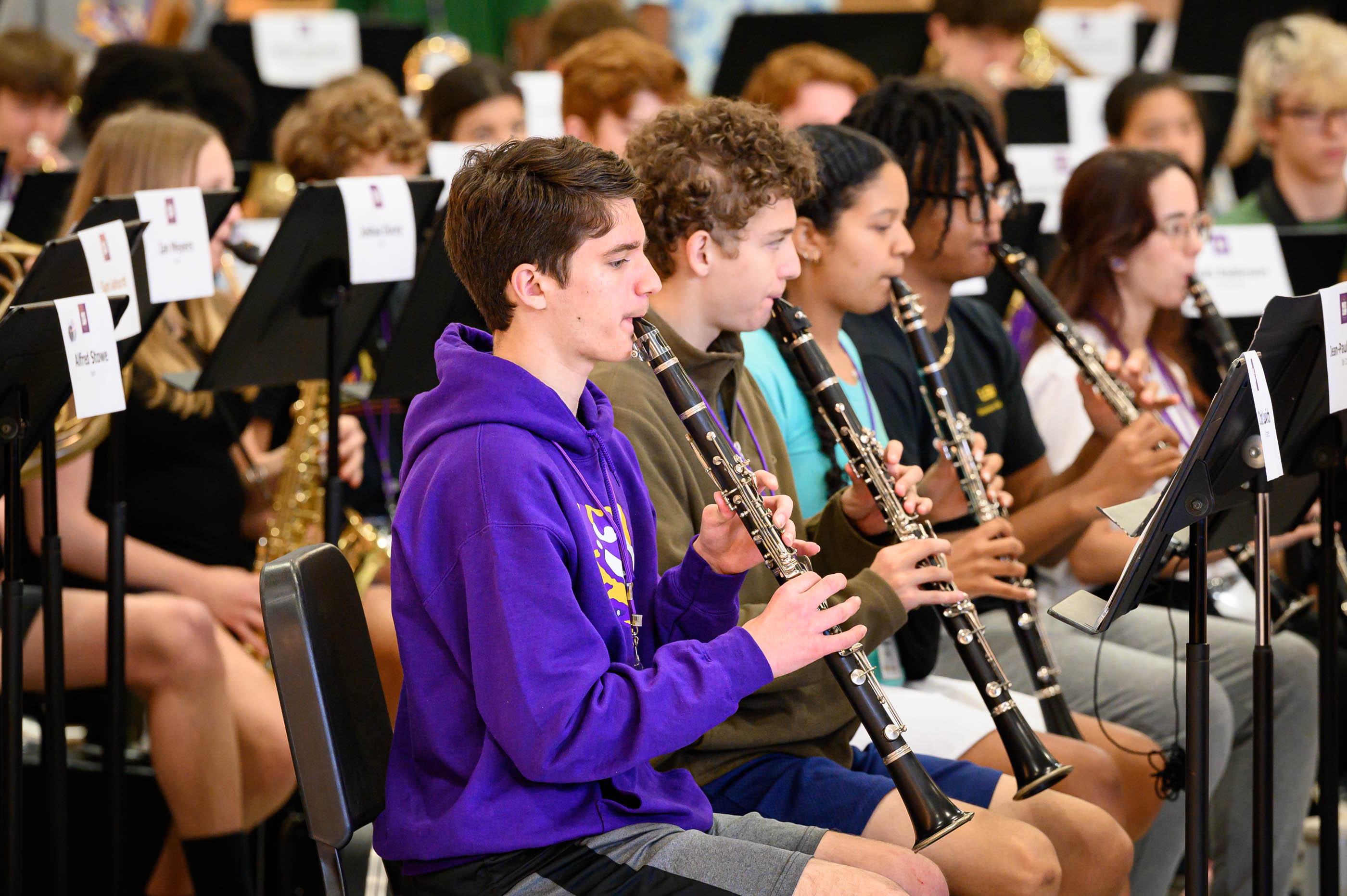 clarinet players performing