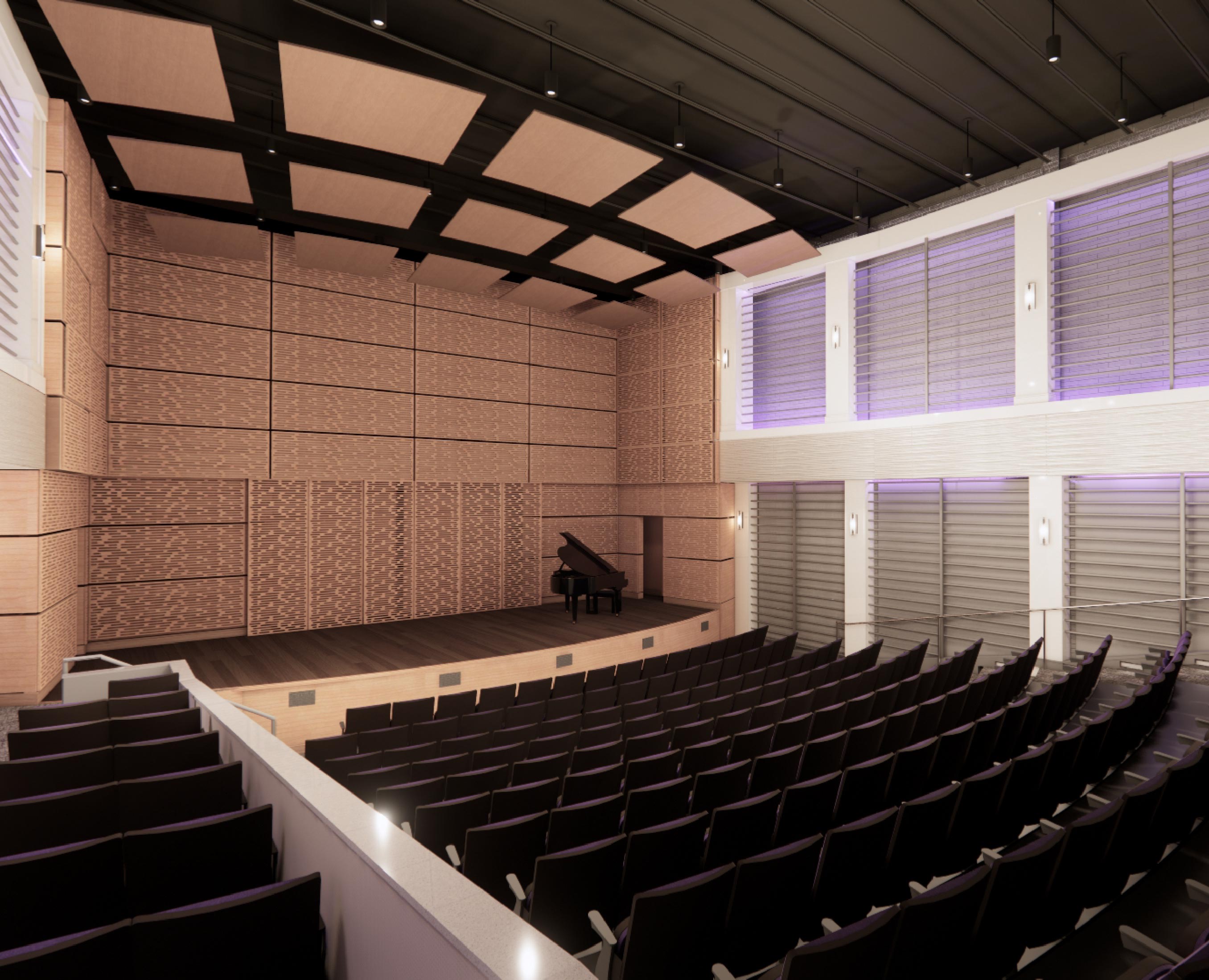 a rendering of the ongoing recital renovation