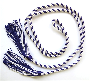 White and purple braided cord