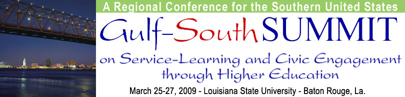 The Mississippi River Bridge in foreground and the Louisiana State Capitol and Baton Rouge skyline in the background (Photo courtesy of the Baton Rouge Area Convention and Visitors Bureau)