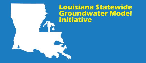 Louisiana Statewide Groundwater Model Initiative with the shape of the state of Louisiana