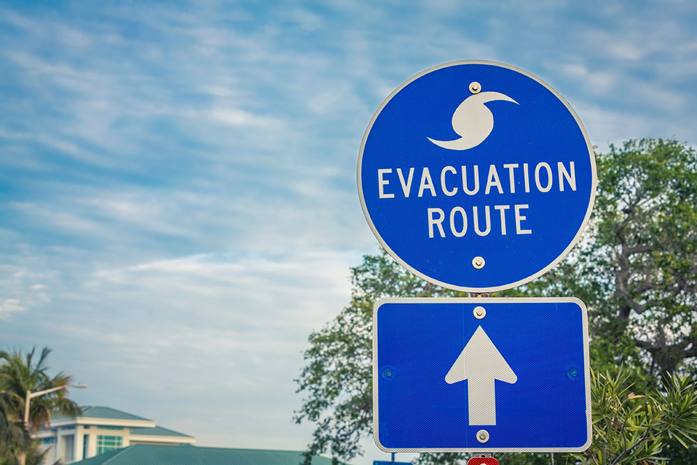 Evacuation route sign