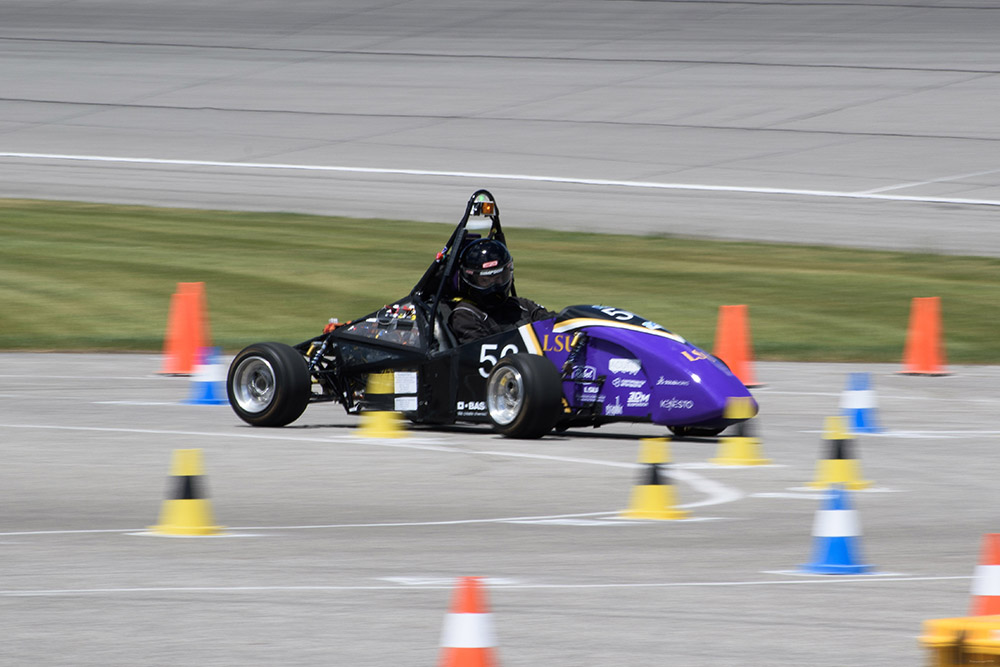 Tiger Racing car making a tight turn