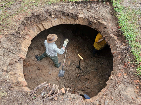 Underground cistern uncovered during archaeological excavations at the Old LSU Site.