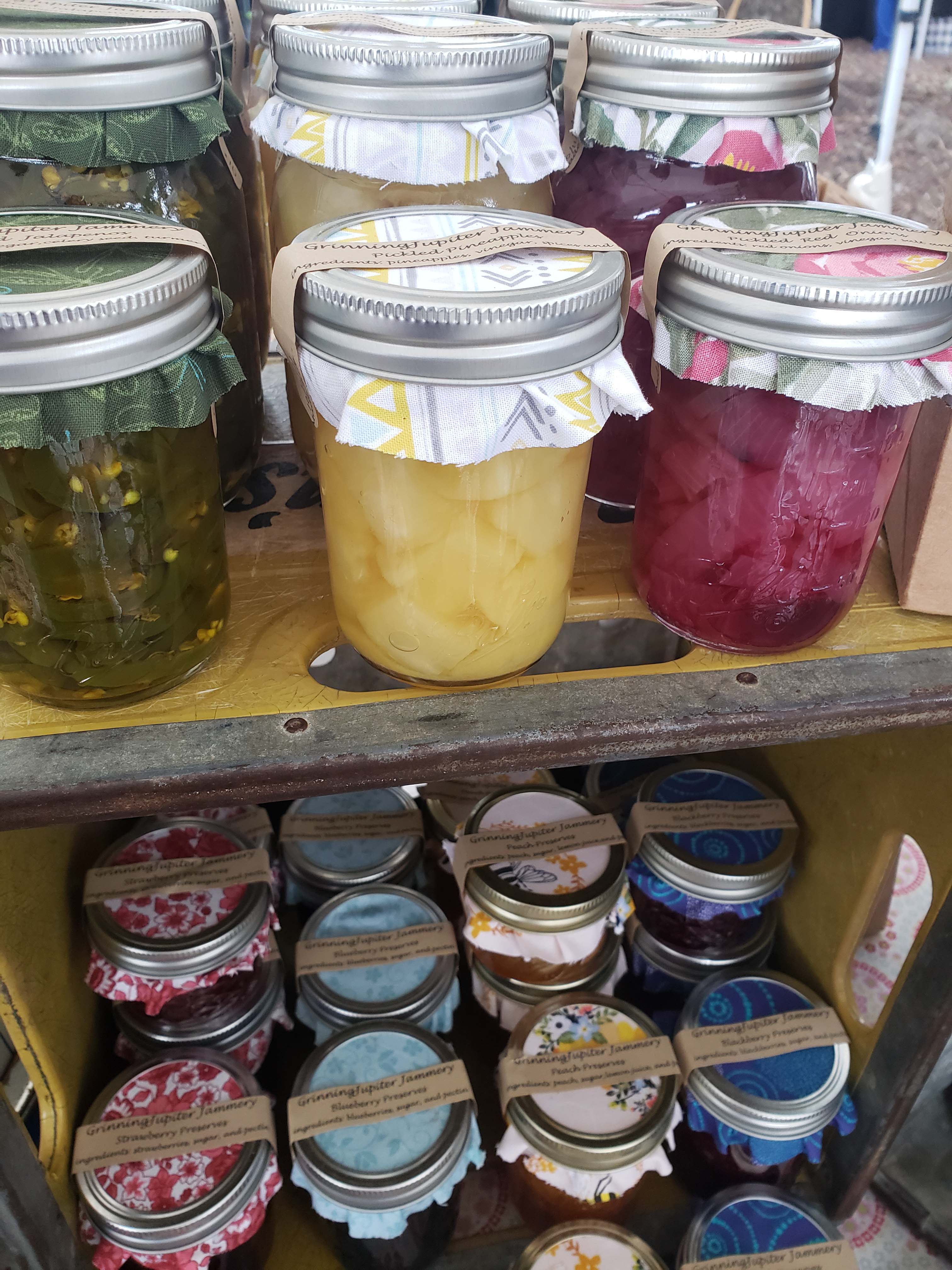 display of preserves and jams