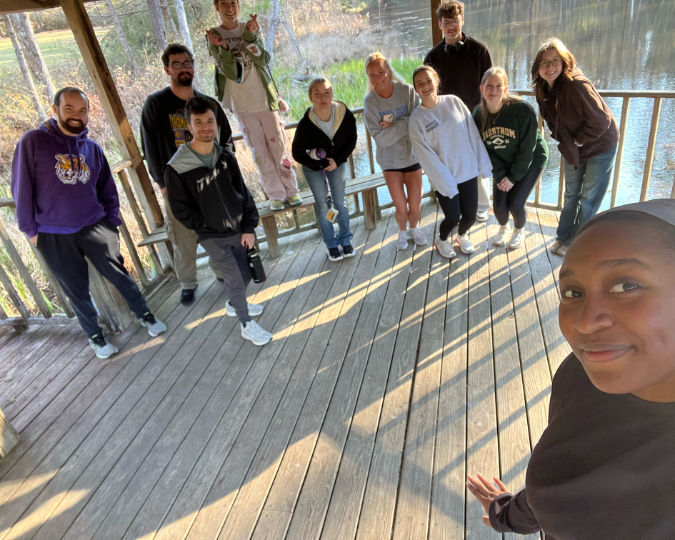 a photo of LSU Honors students on site at Mary Ann Brown Nature Preserve