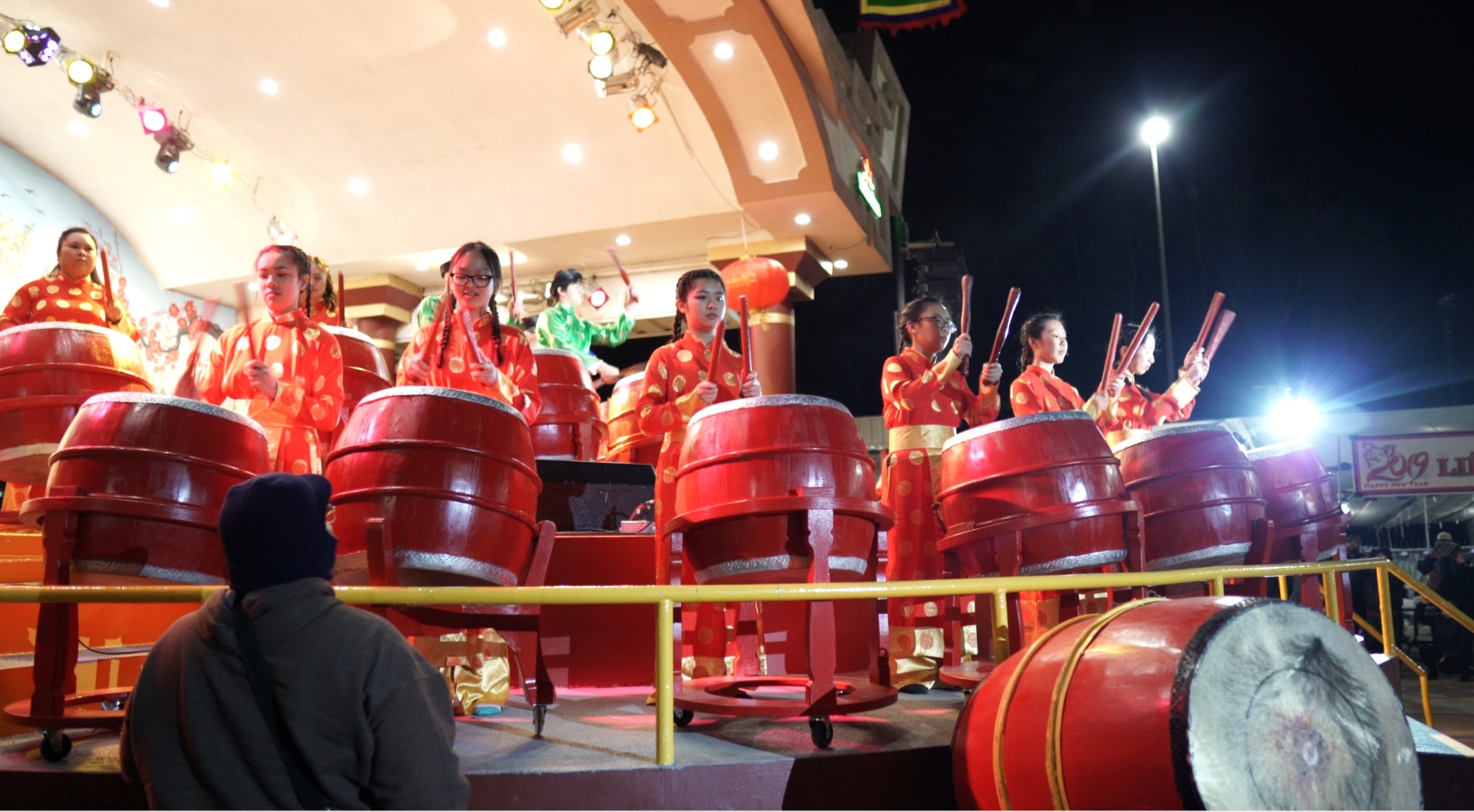 Still of drum corp performing in "Mary Queen of Vietnam"