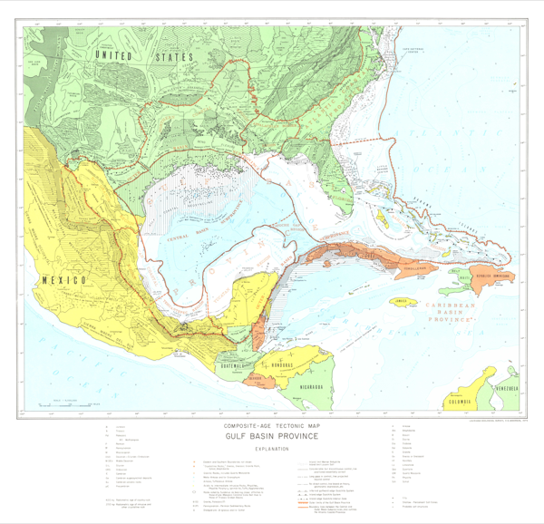 Composite Age Tectonic Map, Gulf Basin Province, 1979