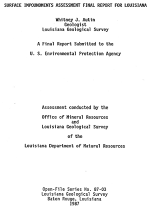 Surface Impoundments Assesment for La 1987