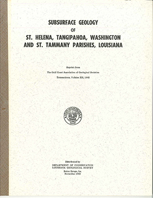 Subsurface Geology Florida Parishes La 1962