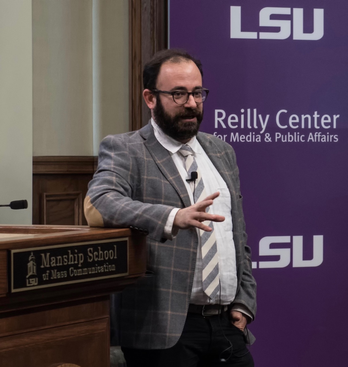 David Karpf discusses his book, Analytic Activism, during his visit to LSU's Manship School during the spring 2017 semester 