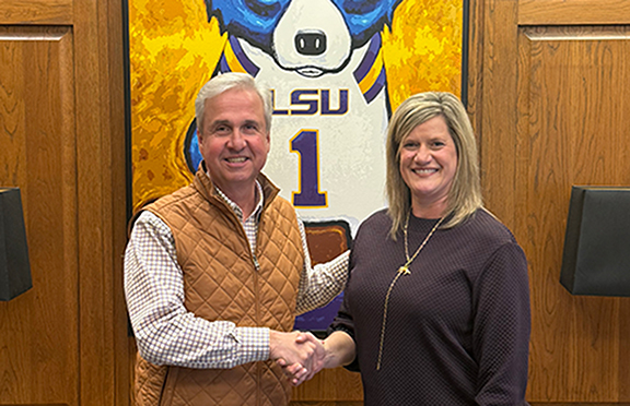 LSU President Wade Rousse and Meg Casper Sunstrom