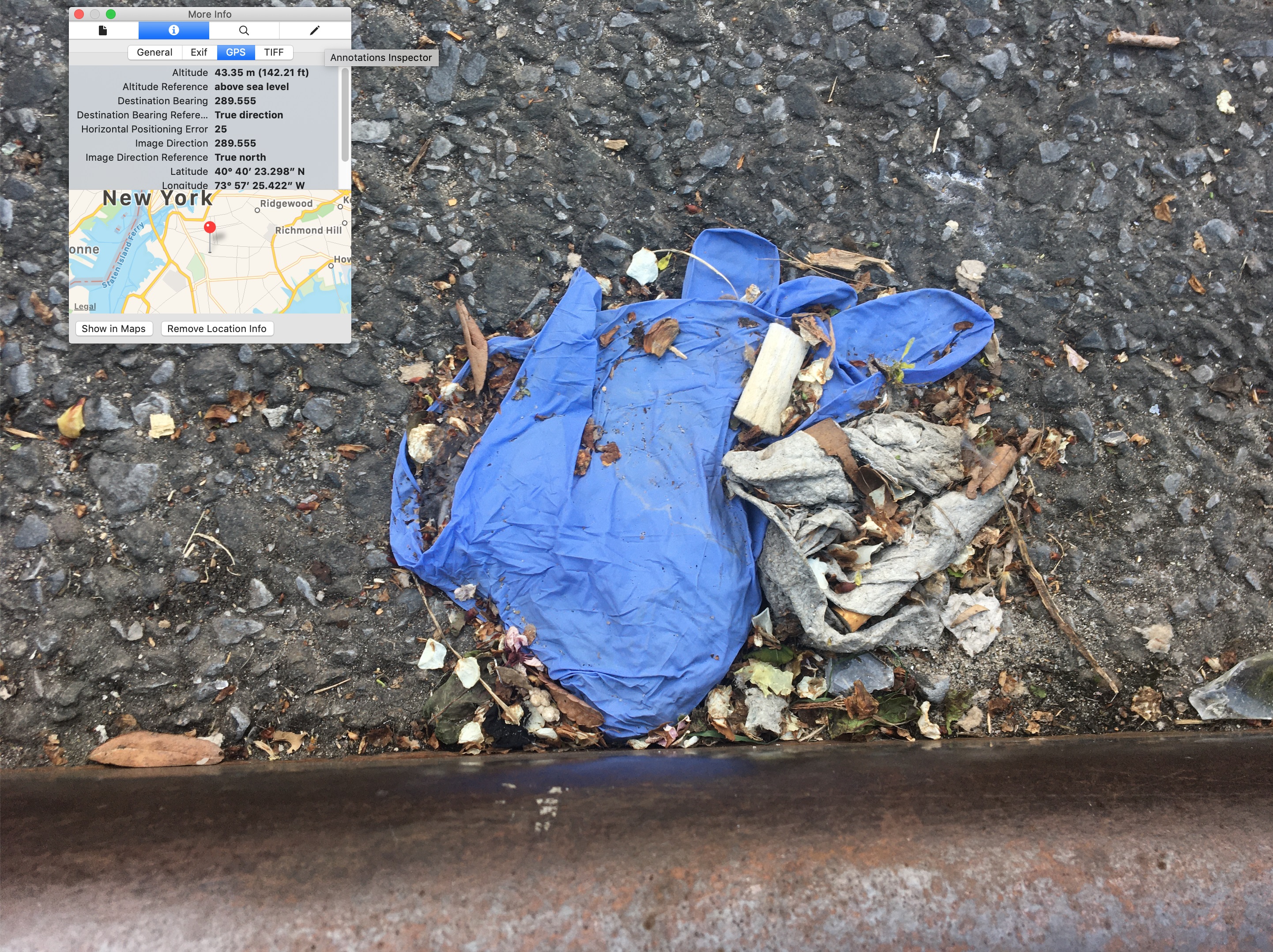 Waste PPE in New York. Photo: LSU