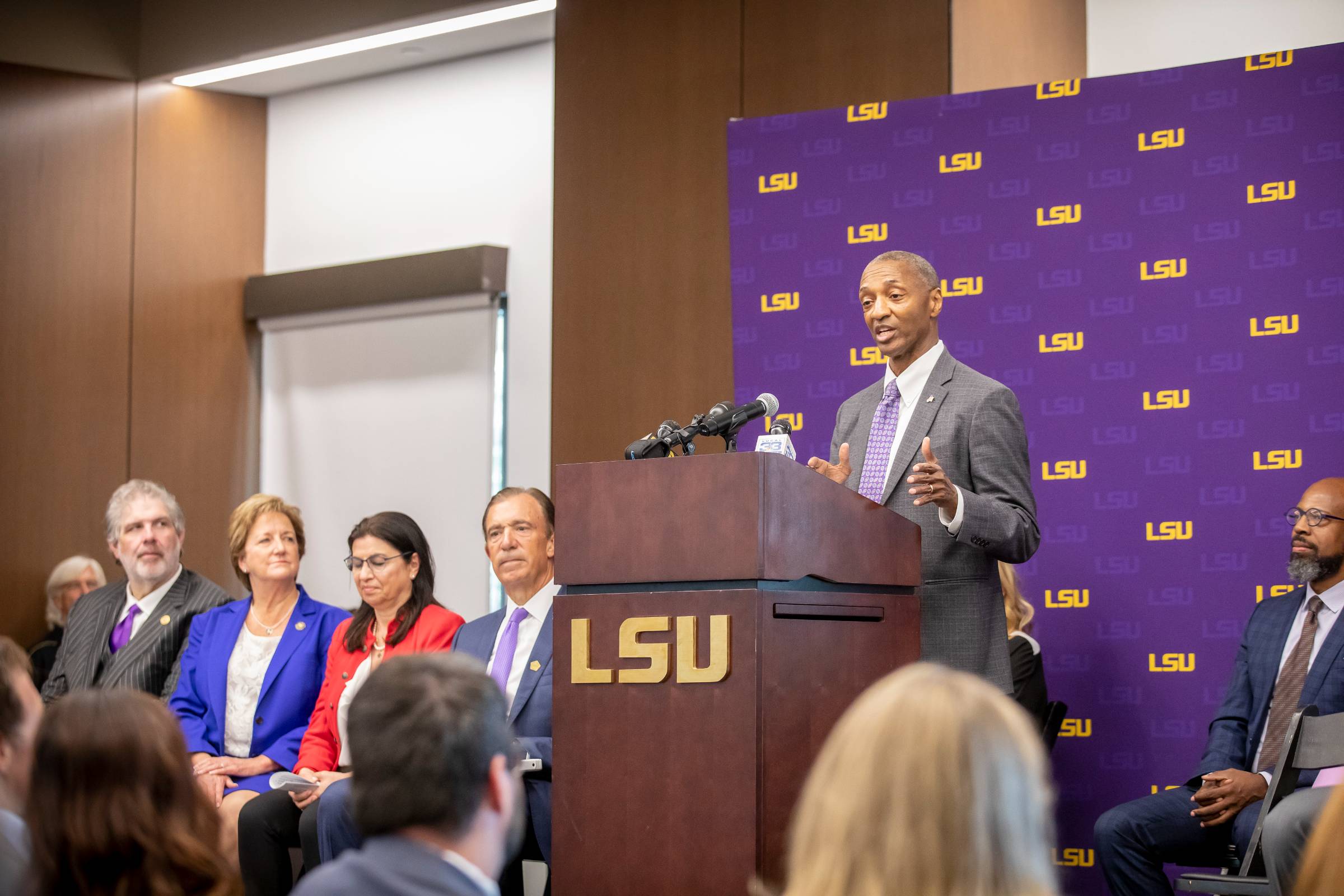 President Tate speaks at press conference