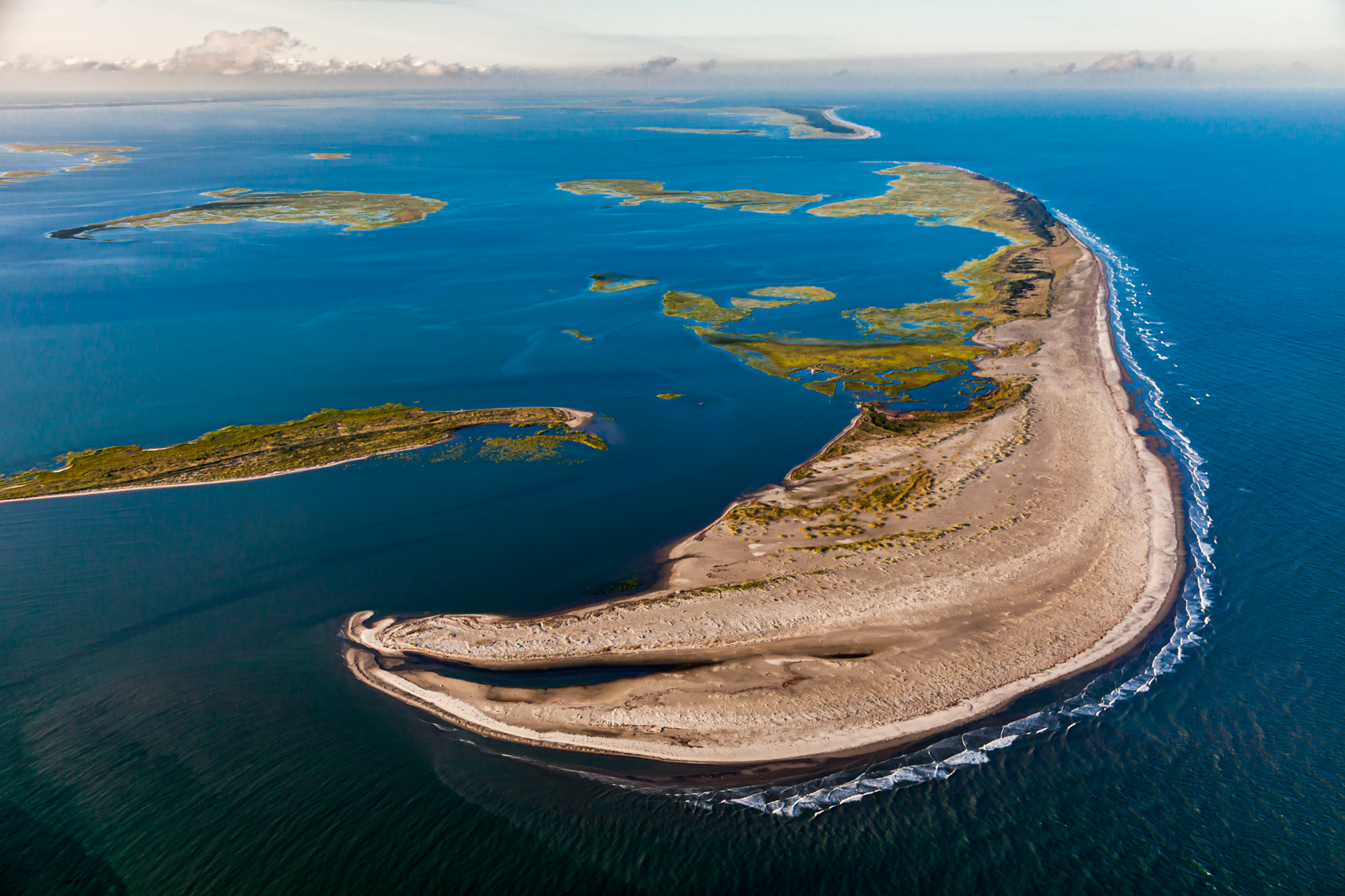 Aerial view of Virginia barrier islands.