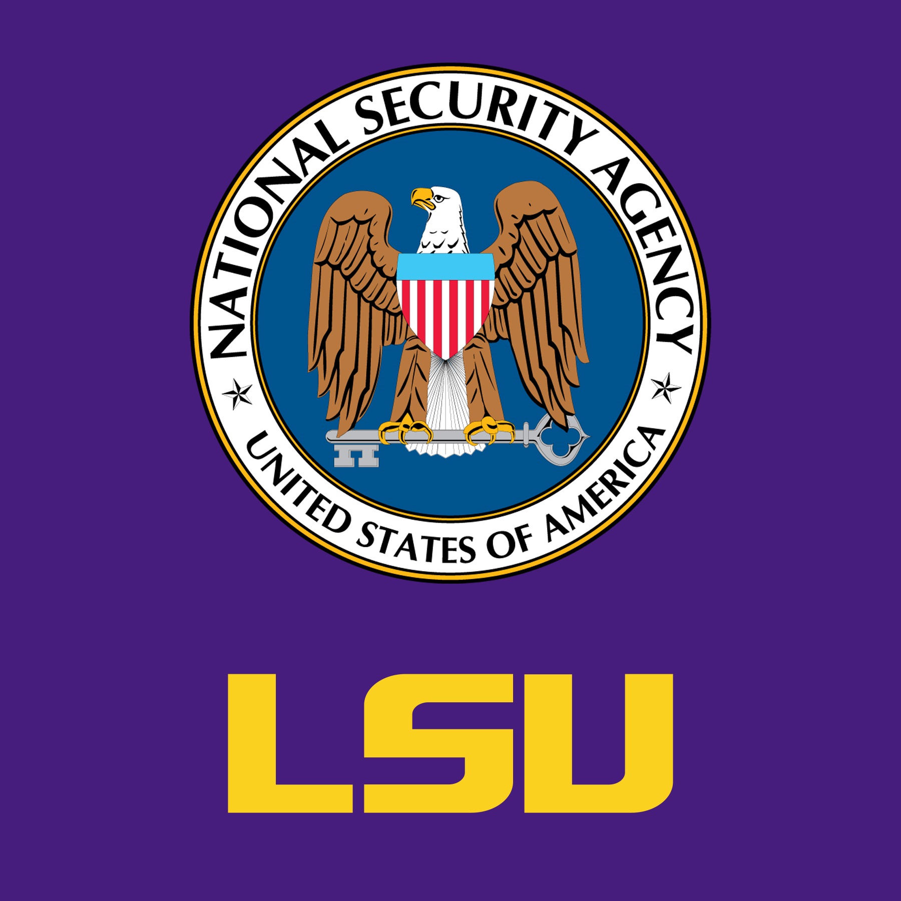 national security agency and lsu logos