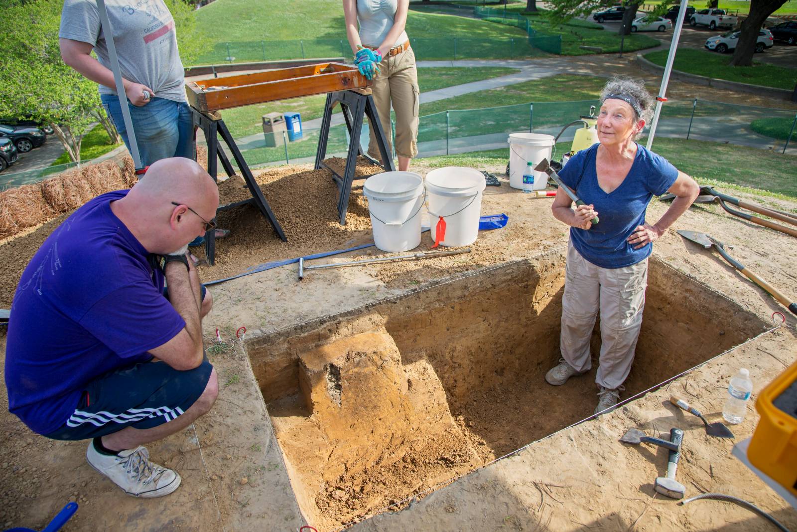Archaeologists excavated LSU Campus Mound B in 2018