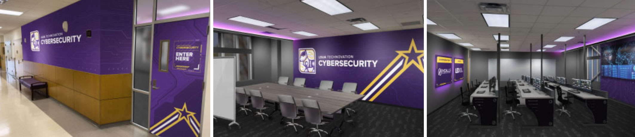 Renderings of a new cyber lab at LSUA