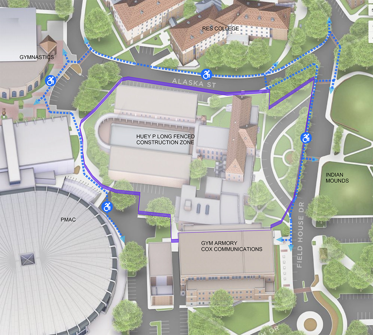 Huey P Long ADA Path