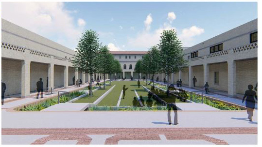 Huey P Long Interior Courtyard Rendering