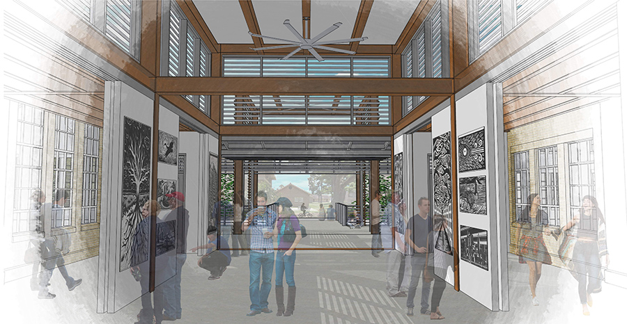 Studio Arts Interior Entry Rendering