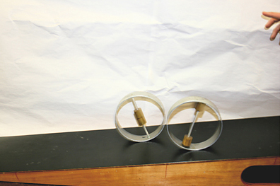 photo: Variable inertia wheels w/changeable masses
