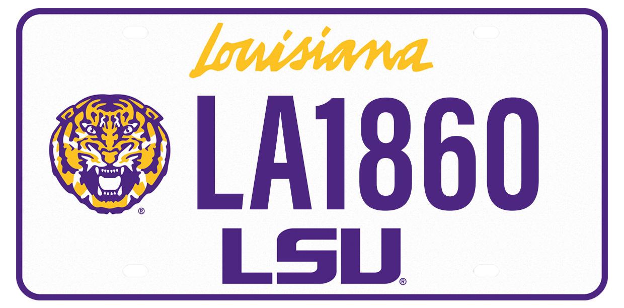 LSU TIGERS LICENSE PLATE COLLEGE FOOTBALL LOUISIANA STATE UNIVERSITY SIGN L395 