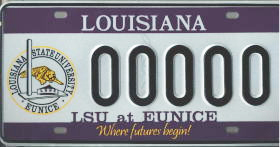 LSU Eunice license plate