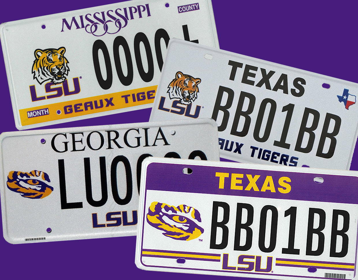 Inga Lsu Mississippi License Plate Vanity Tag Sign College Louisiana Football Tigers License Plate Signs 6x12 inches 