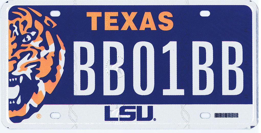 Texas alumni plate