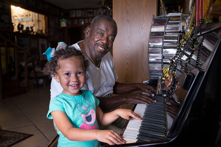 Clarence Henry and great-granddaughter Jaci