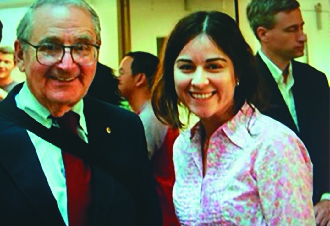 Fatima Rivas, as a graduate student, with Nobel Laureate E. J. Corey