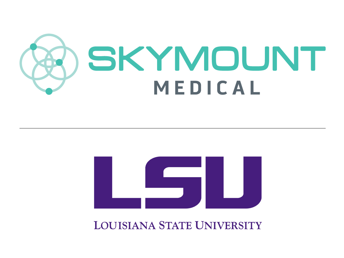 Skymount Medical and LSU logos