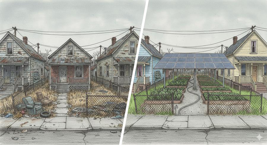 Before and after scenario of one of the LSU Gulf Futures Challenge teams