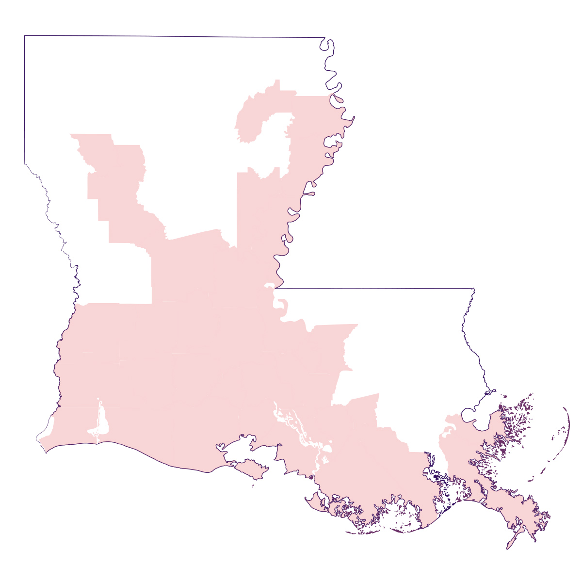 Map of crawfish production in Louisiana