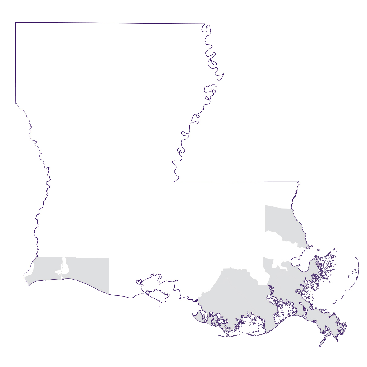 Map of oyster production in Louisiana