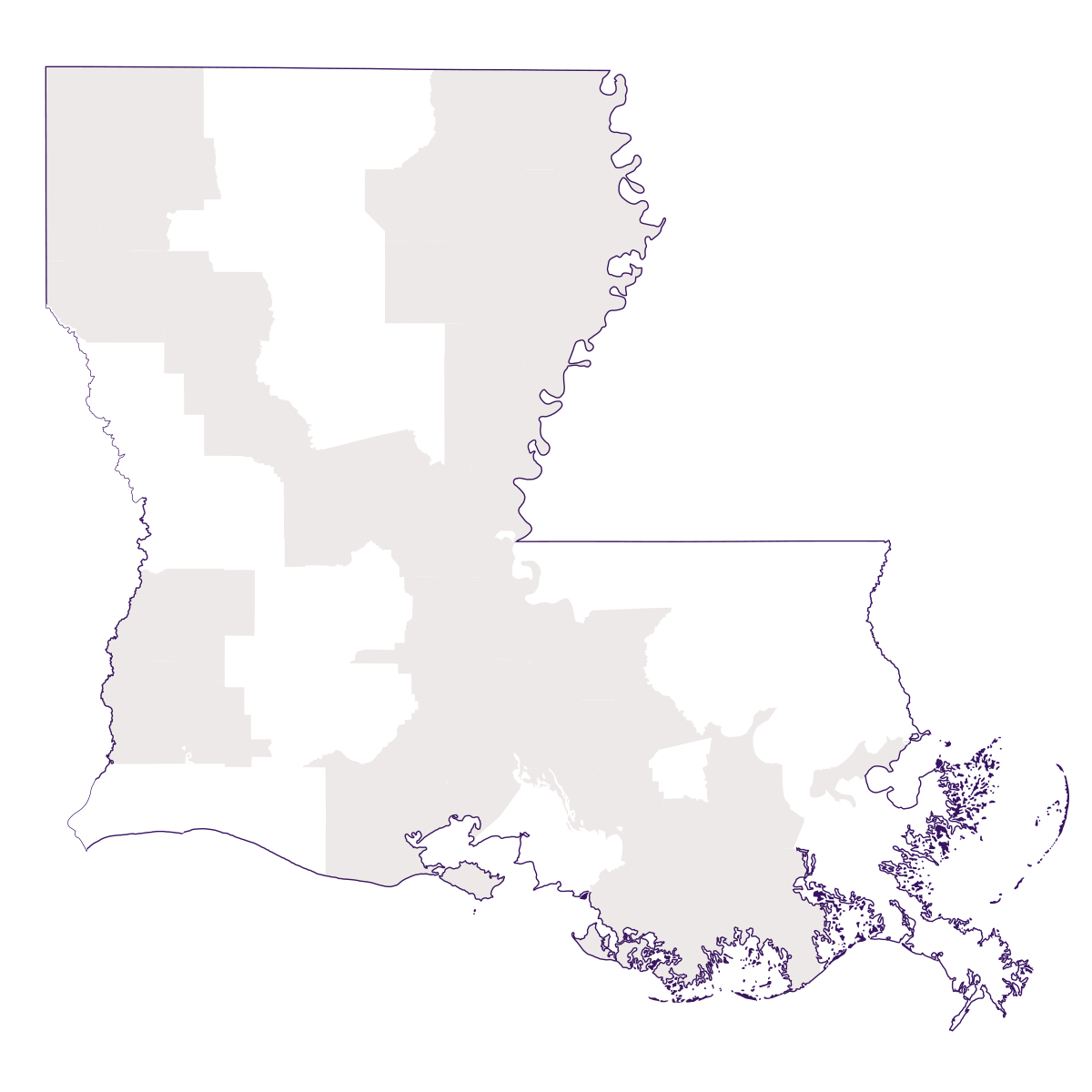 Map of pecan production in Louisiana