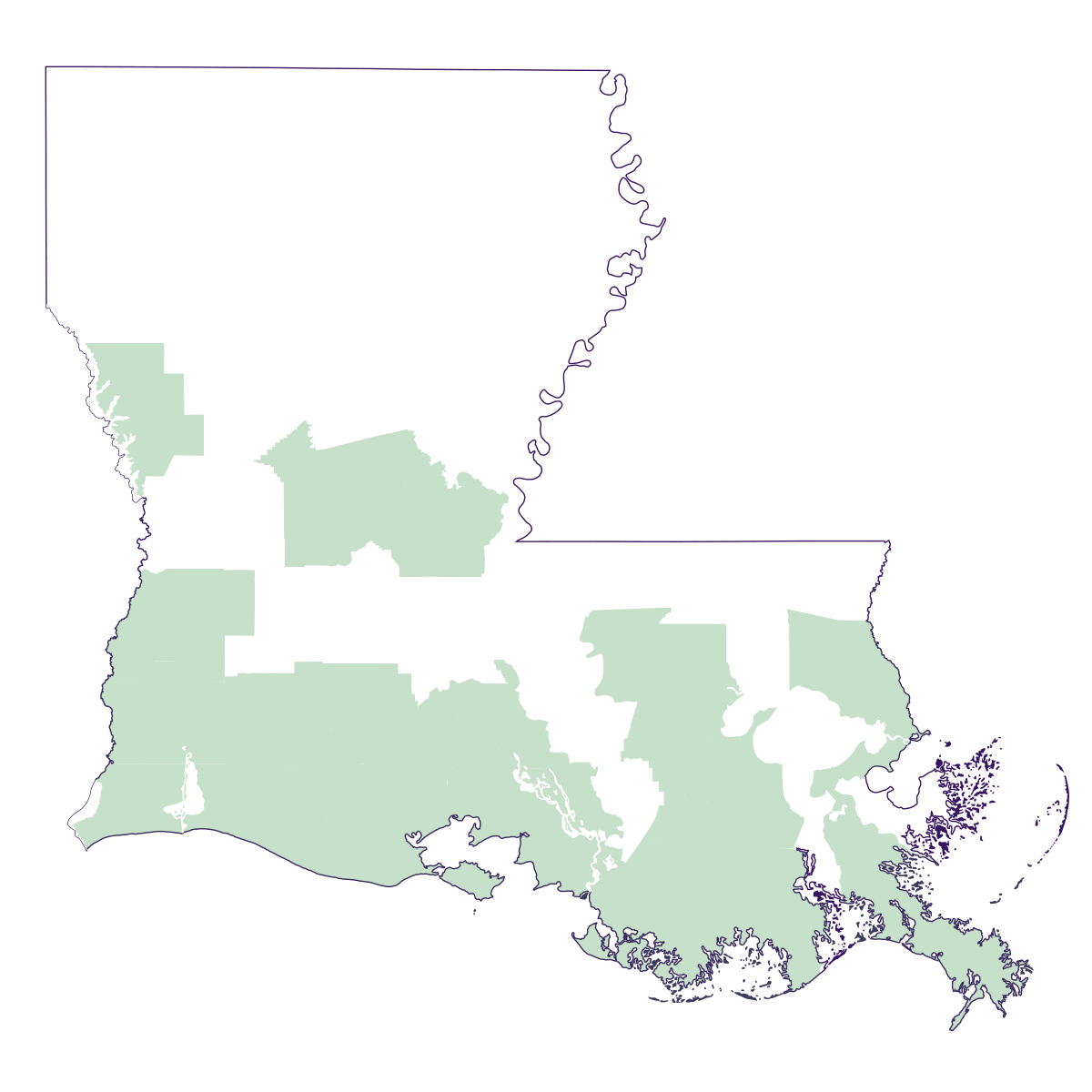 Map of satsuma production in Louisiana
