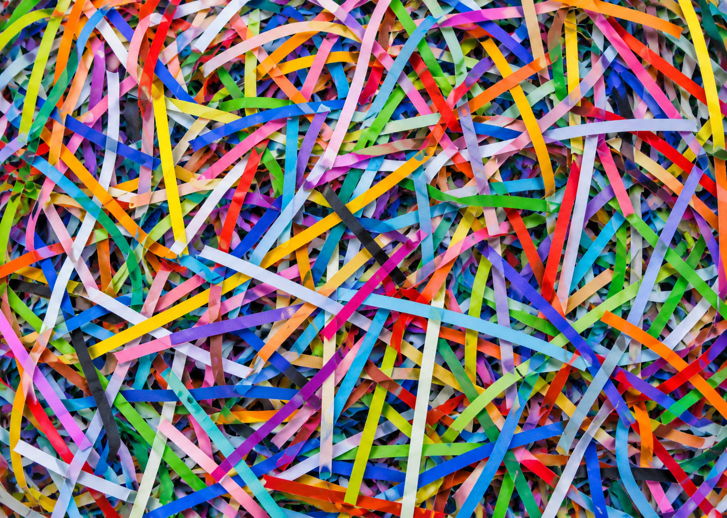 Shredded colorful strips