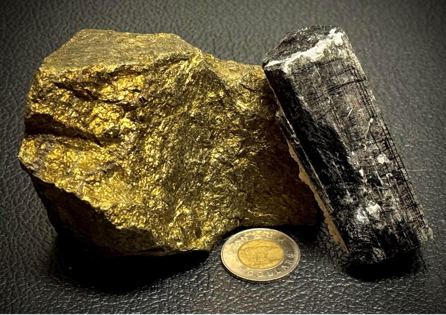 Copper ore mineral (Chalcopyrite) and tourmaline