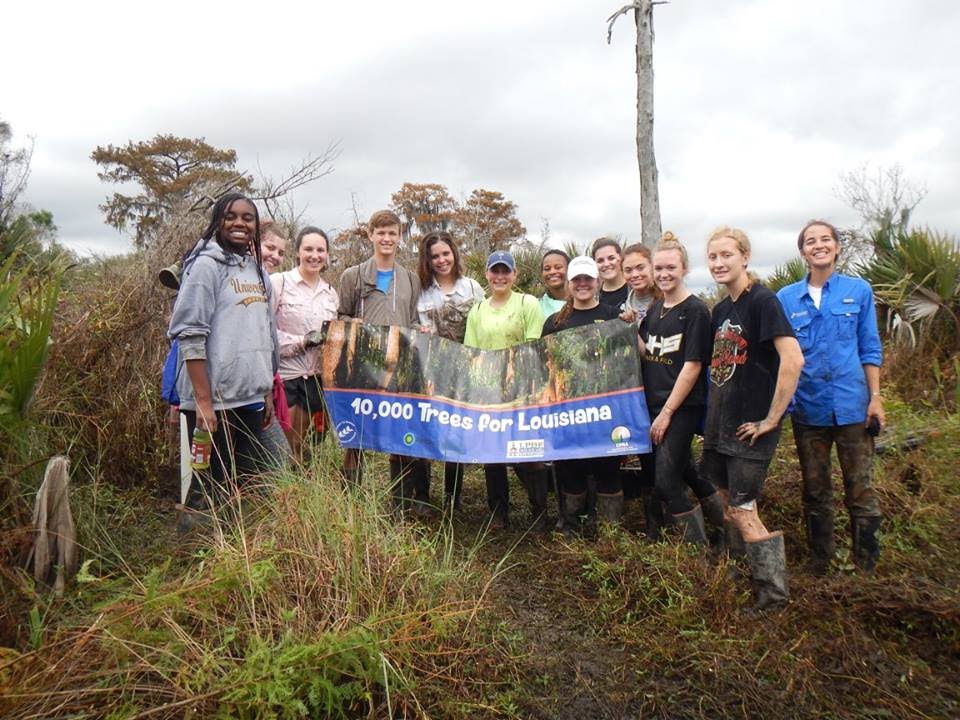 Group of students and teacher during a field trip
