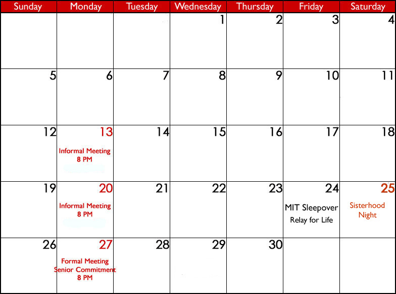 April 2009 Calendar