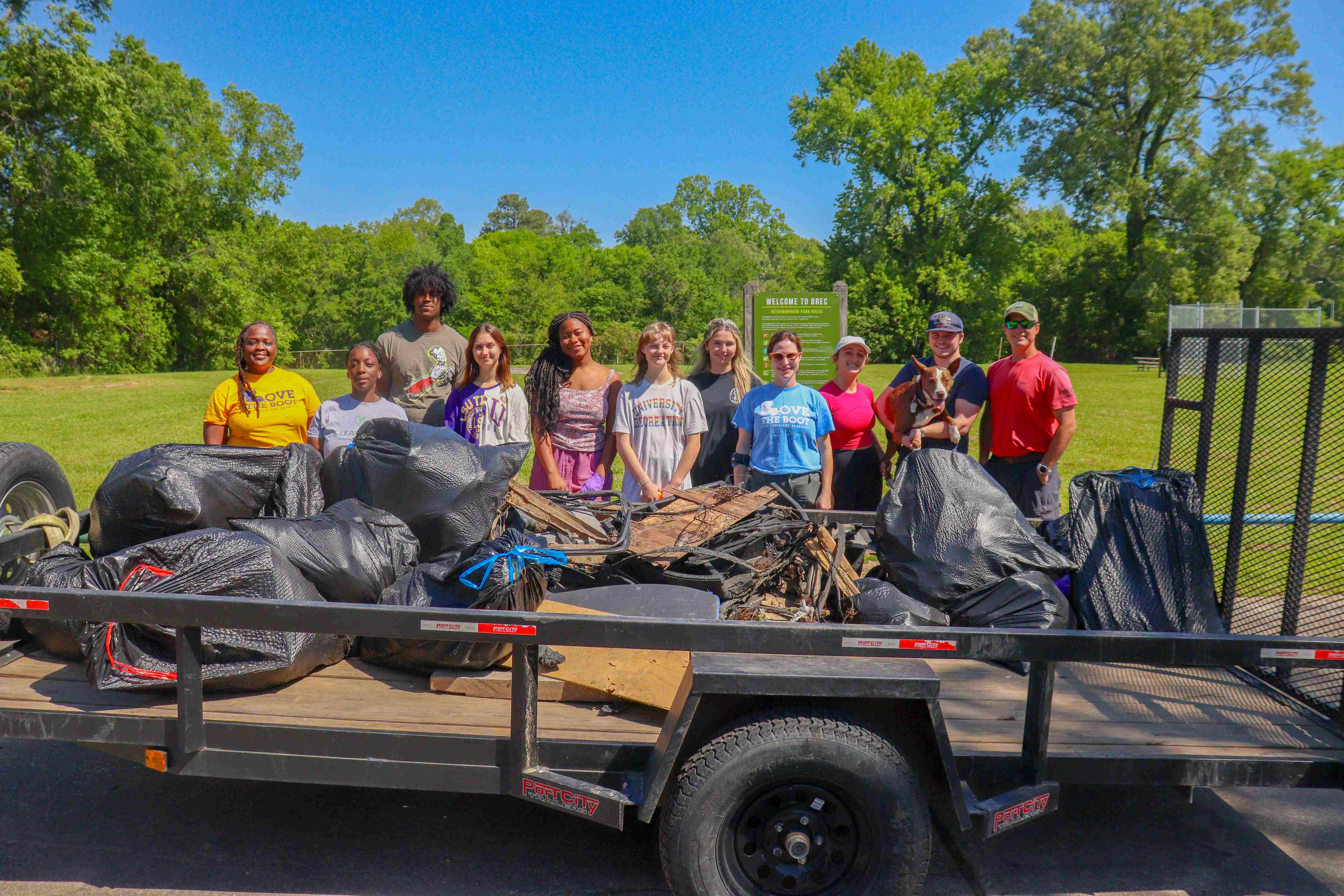 group behind trailer