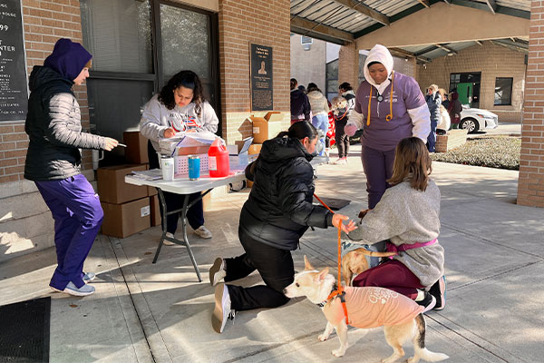 Dr. Miller with volunteers