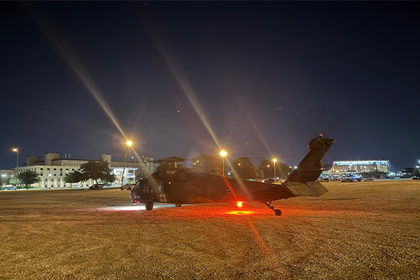 medically-equipped Black Hawk helicopter