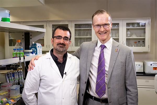 Ethan Anderson with LSU Vet Med Dean Oliver Garden