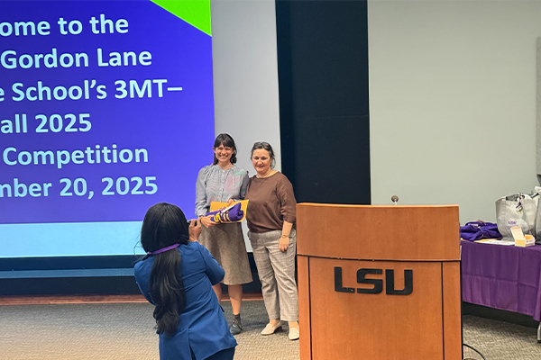 Melanie Wilson at the three-minute thesis competition