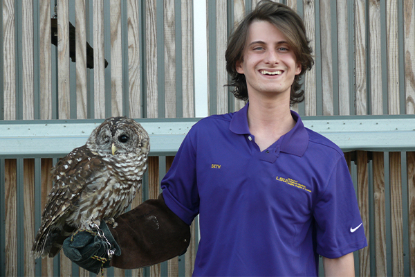 Seth Smith with barred owl