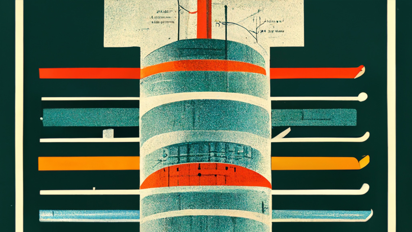 AI-generated image of a tube, with data extracted from the tube